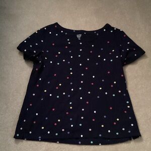 Kim Rogers Navy Polka Dot Short Sleeve Tee